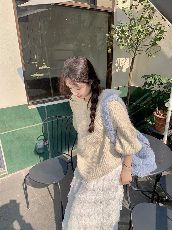 【tops】バックボン付きニットセーター　M27958