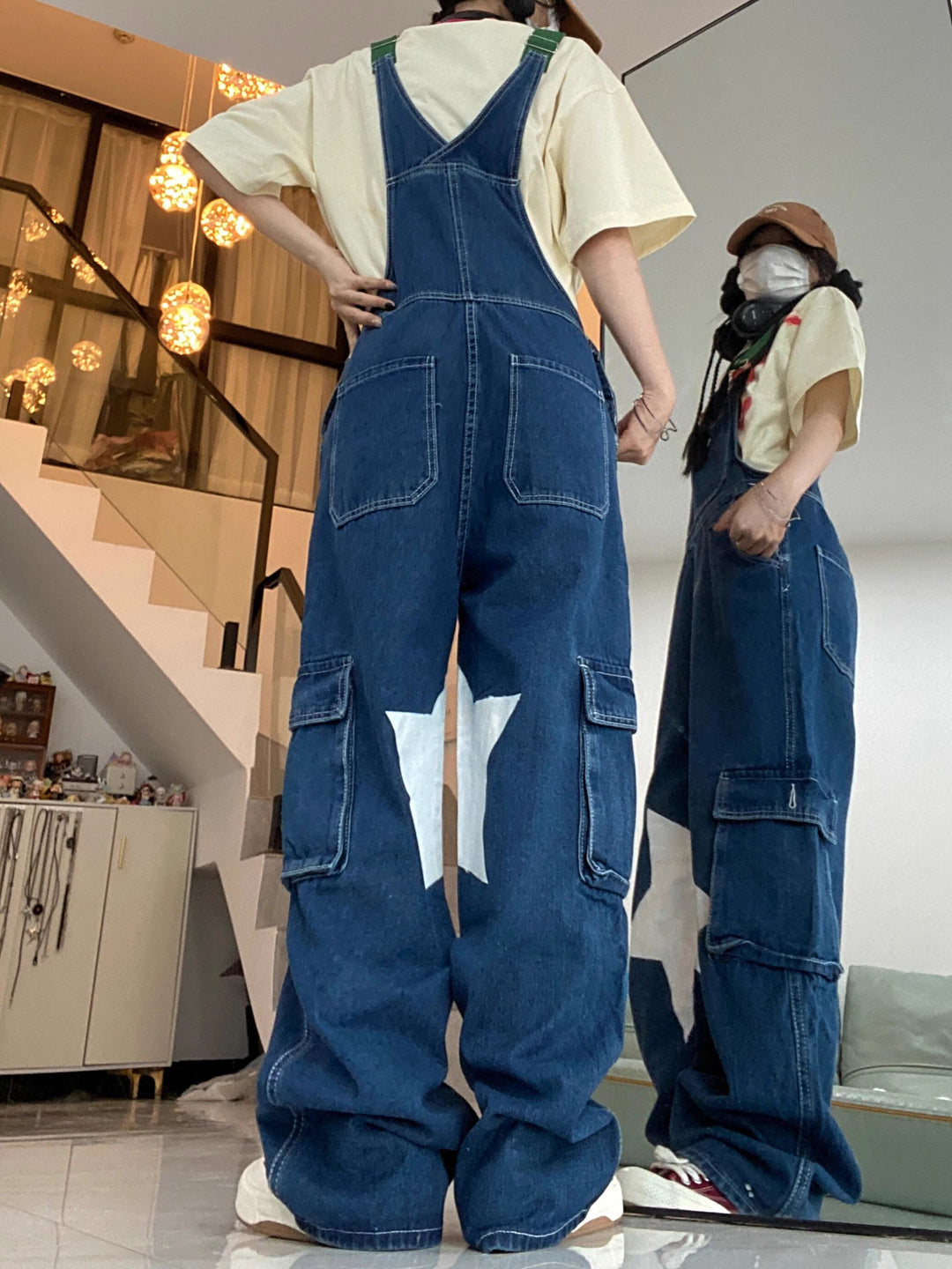 【bottoms】デニムサロペットパンツ　M19201