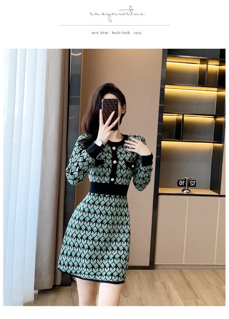 【dress】着回し力抜群エレガントニットワンピース　M17492