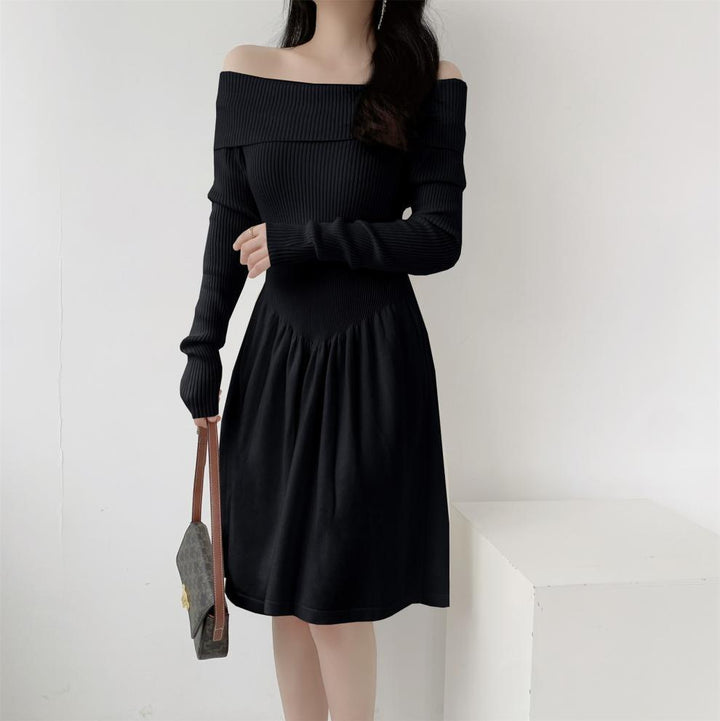 【dress】オフショルダーニットワンピース　M28032