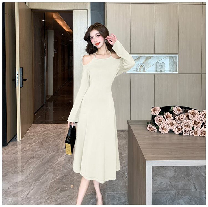 【dress】オフショルダーニットワンピース　M18760