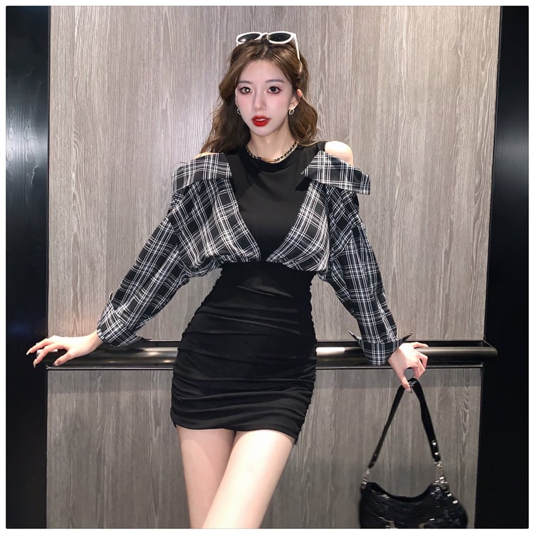 【dress】人気を独占中 ファッション切り替えワンピース　M17637