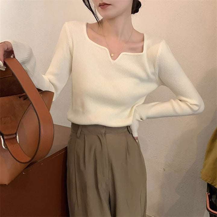 【tops】Vネックニットトップス　M18569