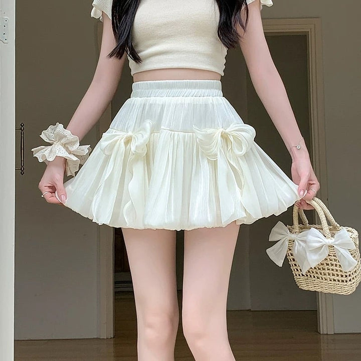 【bottoms】リボン付きバルーンスカート Q8239