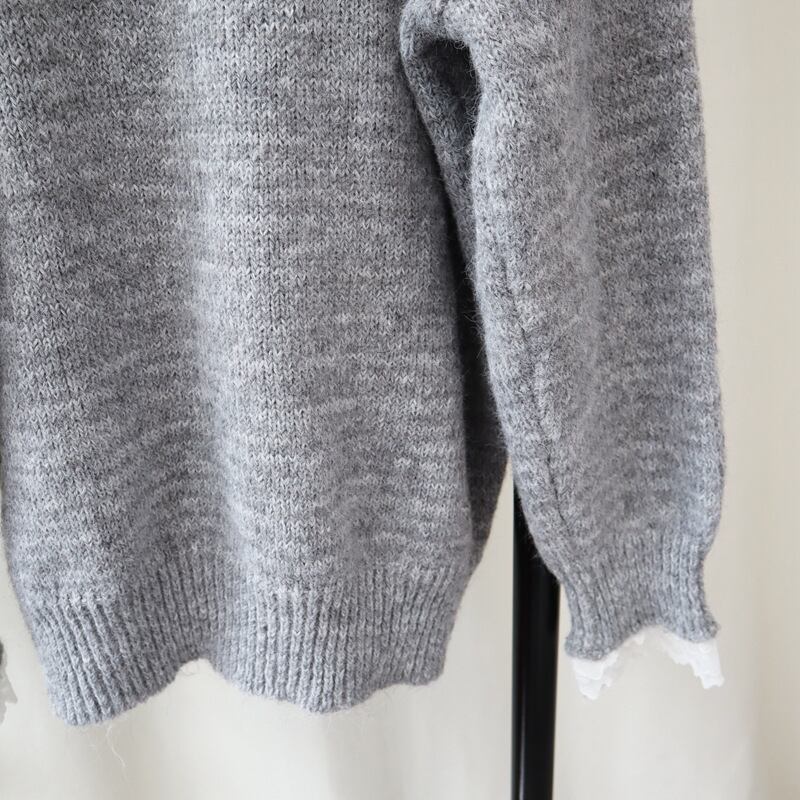 【tops】レース切り替えニットセーター　M27167