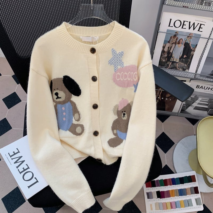 【outer】カートゥーンニットカーデ　M29134