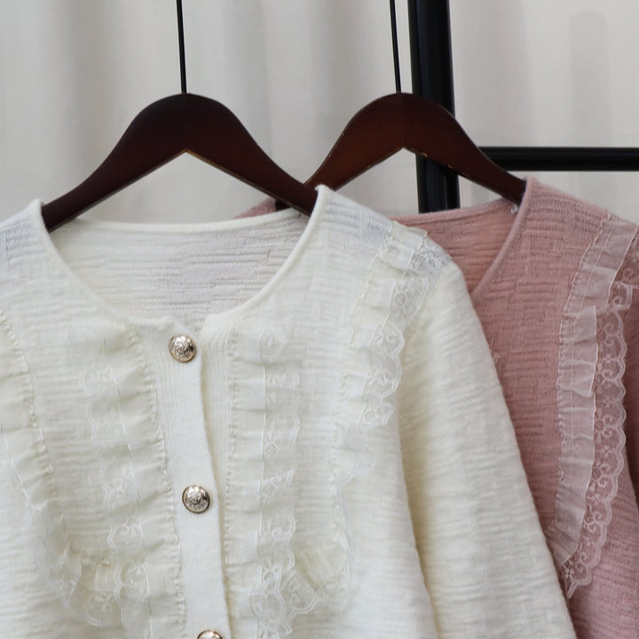 【outer】クルーネックドッキングニットカーデ　M17984