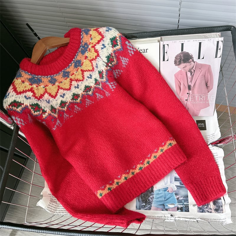 【tops】クルーネックニットセーター　M26463