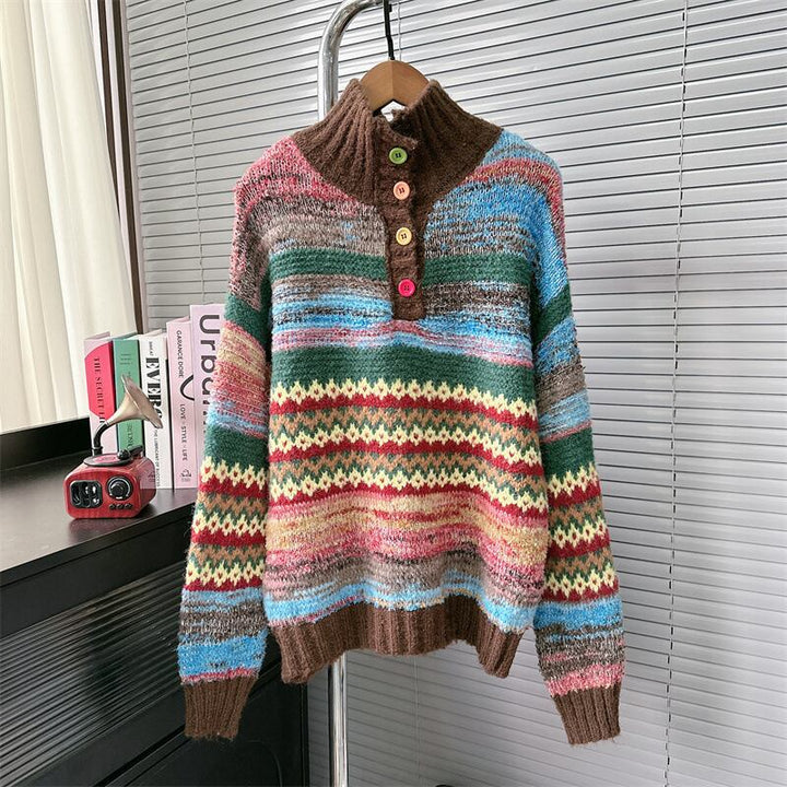 【tops】ボーダー柄ニットセーター　M27904