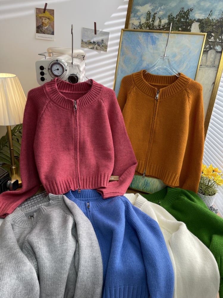 【outer】クルーネックニットカーデ　M26651