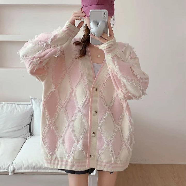 【outer】Vネックニットカーデ　M26055