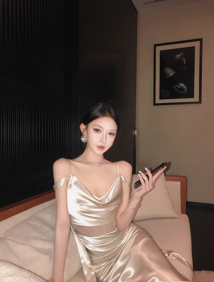 【dress】レースドッキングマーメイドワンピース Q8395