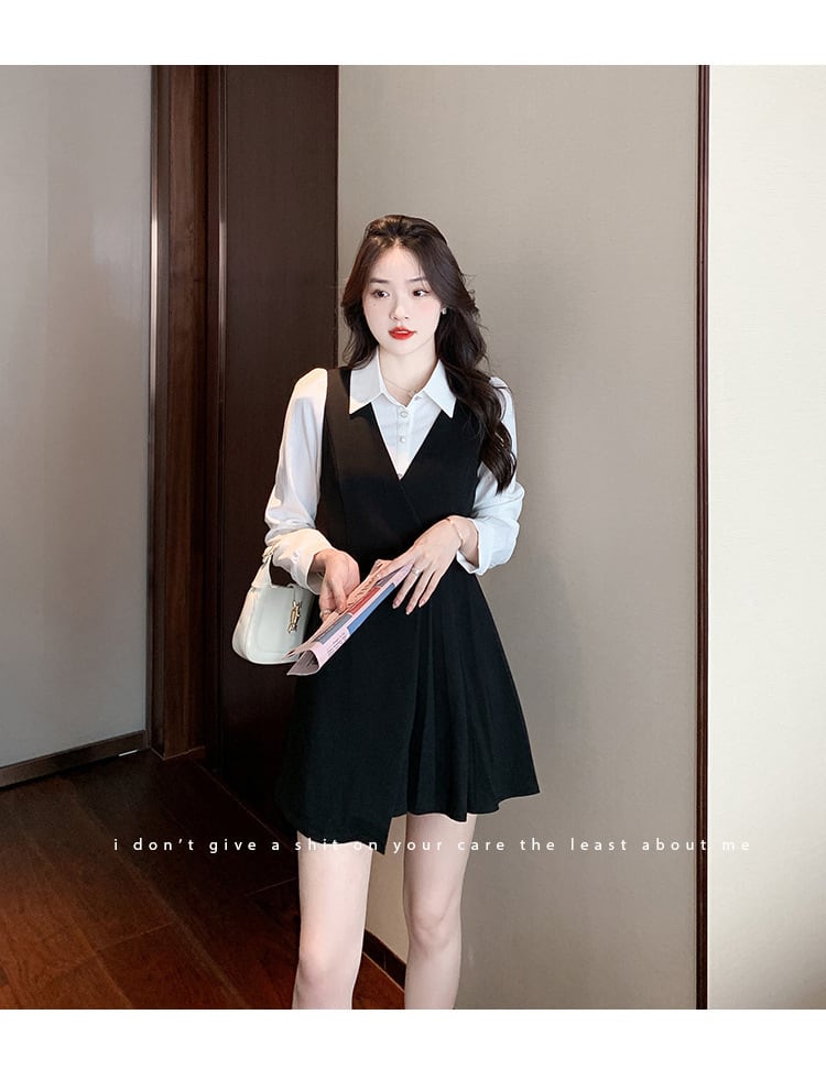 【dress】大人らしい ファッション切り替えワンピース　M17262