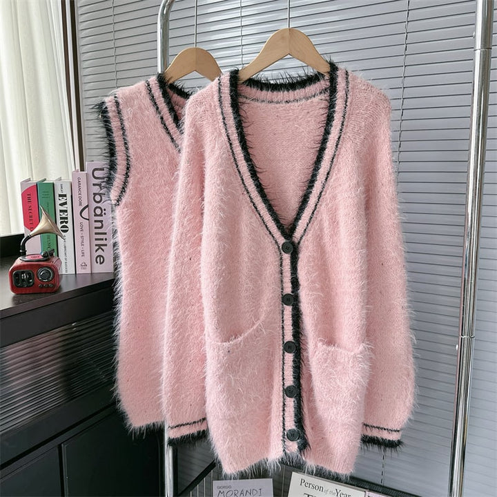 【set】ニットカーデ×ベストワンピースセット　M26789