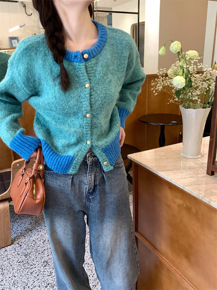 【outer】配色ニットカーデ　M26904