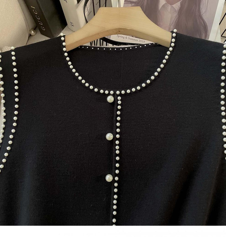 【dress】パールノースリーブニットワンピース　M24911
