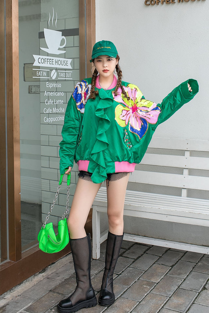 【outer】スパンコールスカジャン　N2016