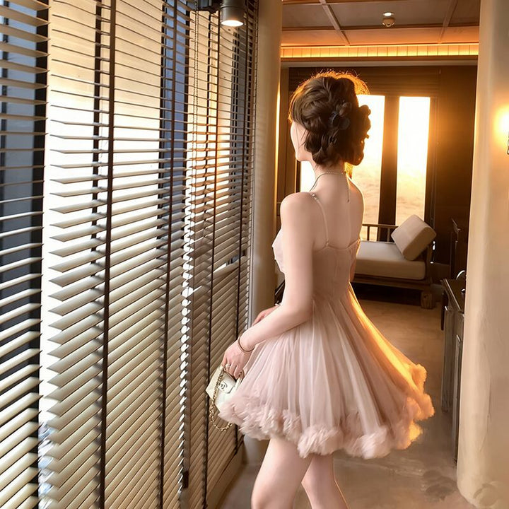 【dress】ギャザーフリルチュールミニワンピース Q8417