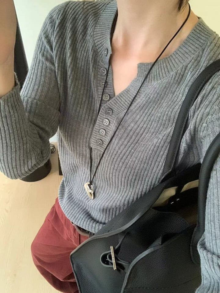 【tops】Vネックニットトップス　M26791