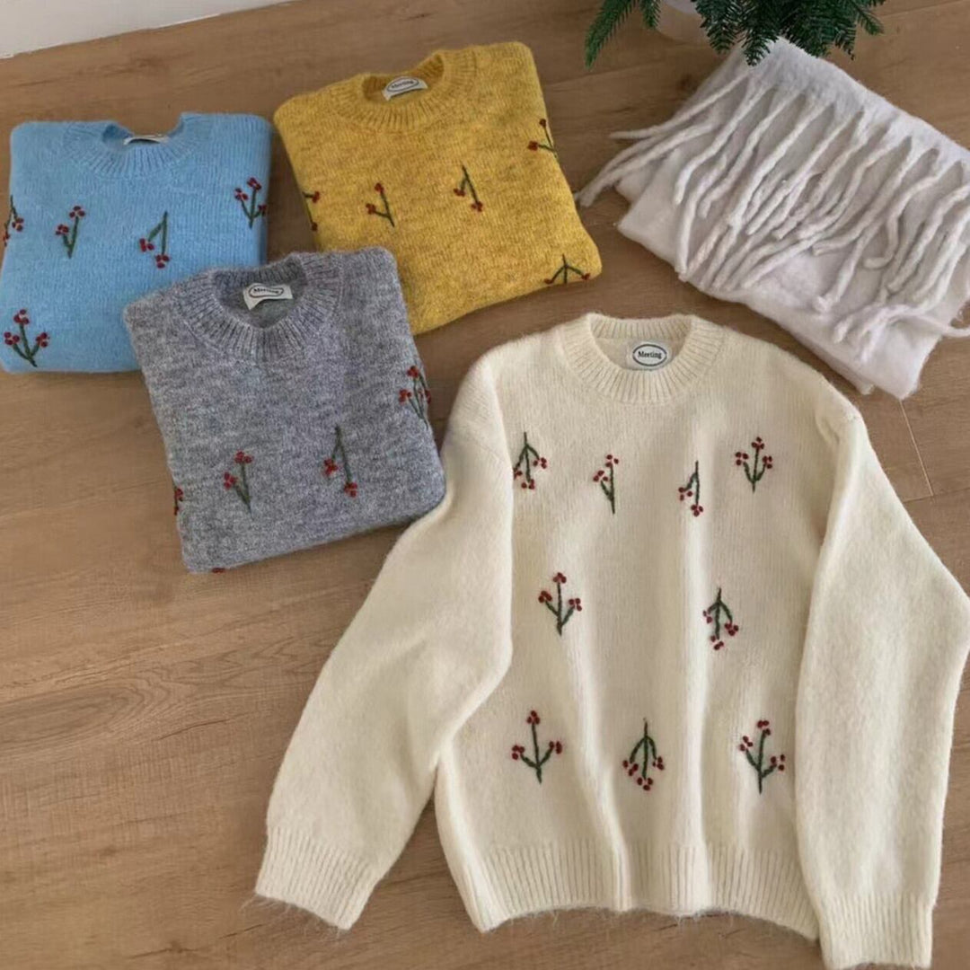 【tops】刺繍ニットセーター　M29042