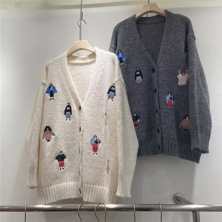 【outer】刺繍ニットカーデ　M26327