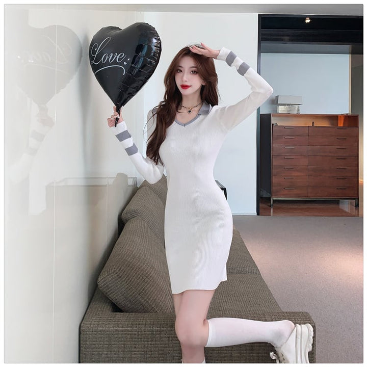 【dress】大人らしい ニットワンピース韓国系着心地良い　M17539