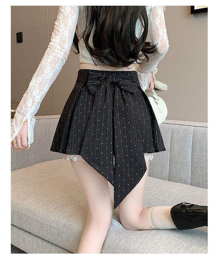 【bottoms】プリーツレース切り替えスカート　M29406