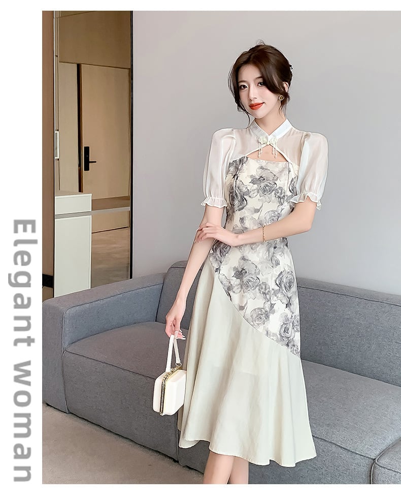 【dress】知的で品の良い♡エレガント切り替えデートワンピース　M16974