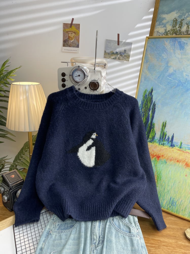 【tops】クルーネックニットセーター　M26613