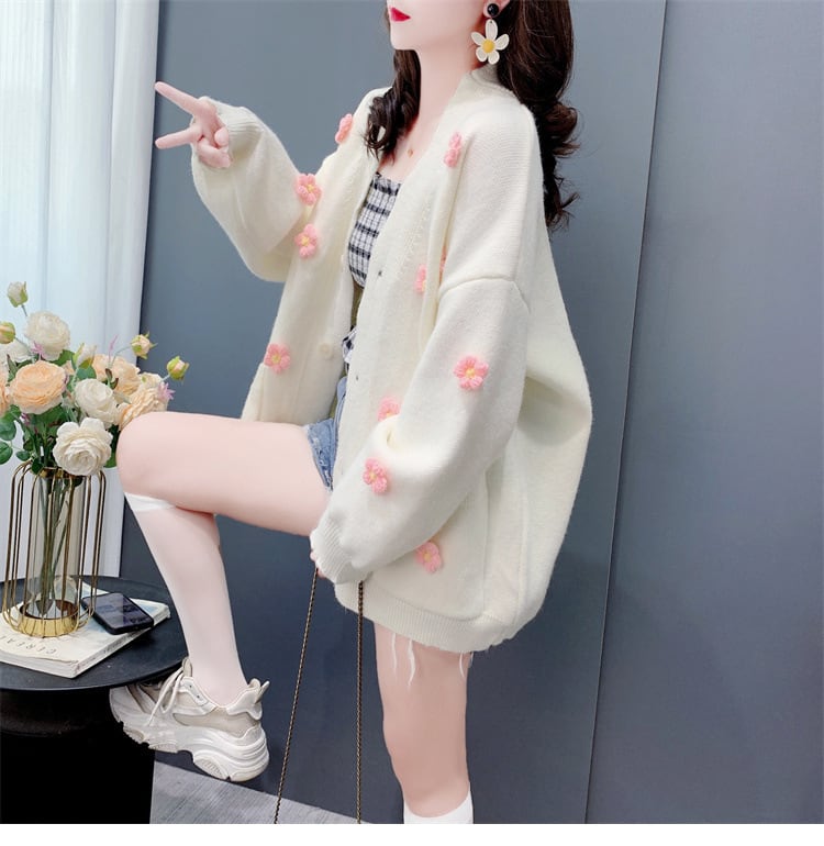 【outer】Vネックニットカーデ　M27047