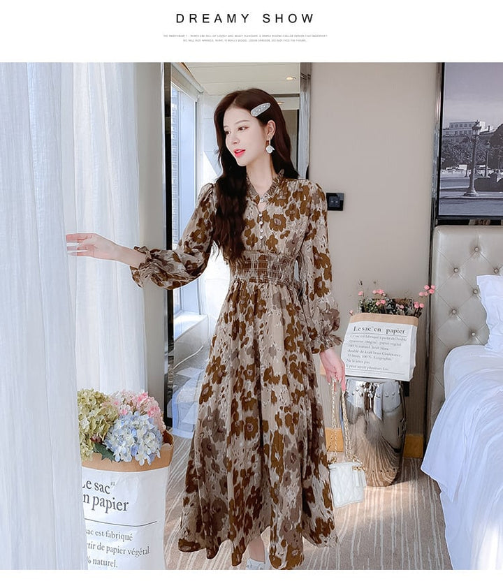【dress】大人らしい エレガントプリントワンピース　M17440