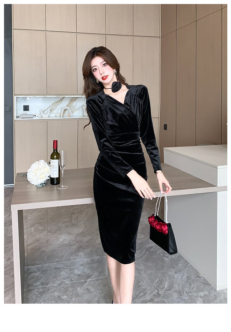 【dress】ベルベットデートワンピース　M18271