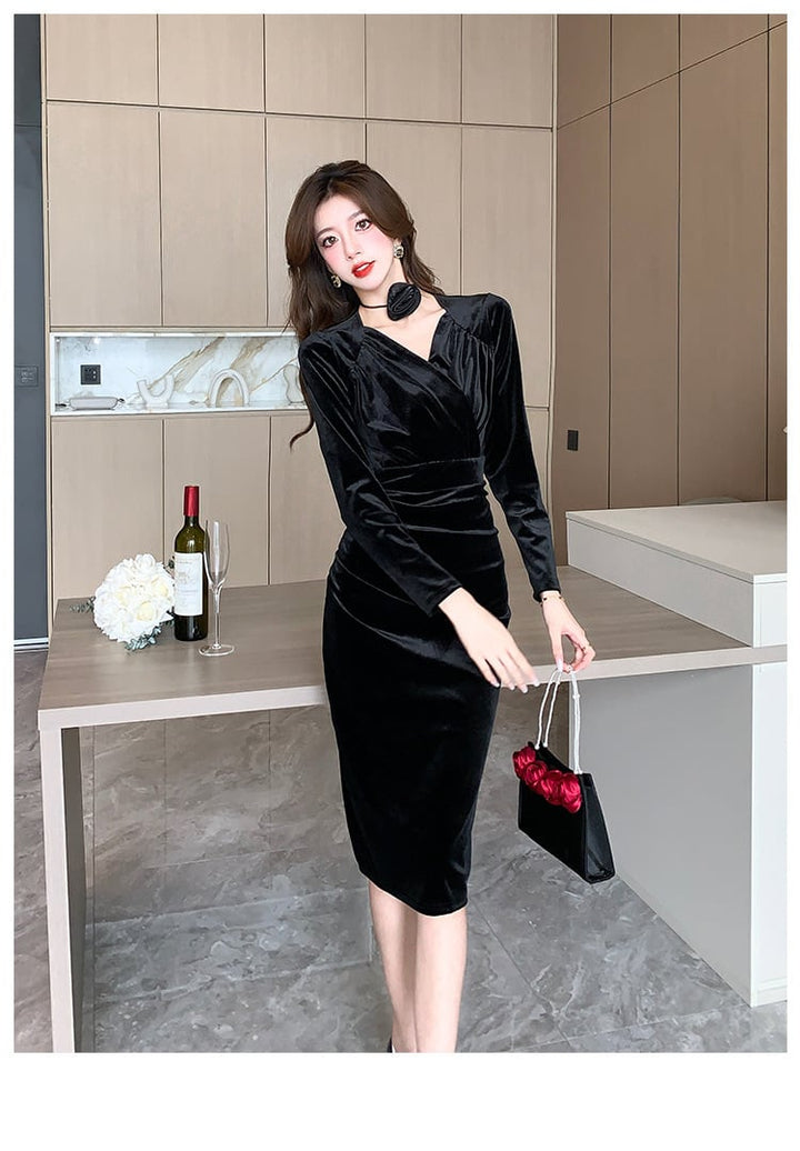 【dress】ベルベットデートワンピース　M18271
