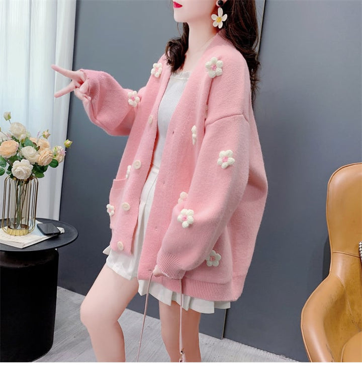 【outer】Vネックニットカーデ　M27047