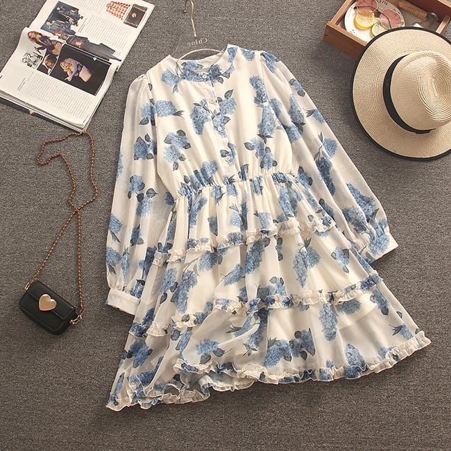 【dress】人気アイテム ! スウィート花柄ワンピース着瘦せ　M17213