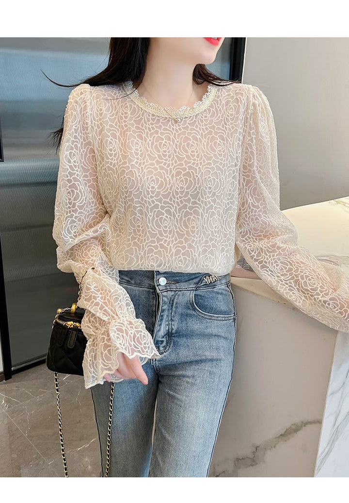 【tops】レースシャツトップス　M20983
