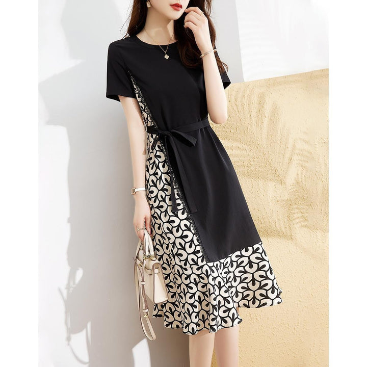 【dress】輝いて超人気 ! 切り替え配色デートワンピース　M16933