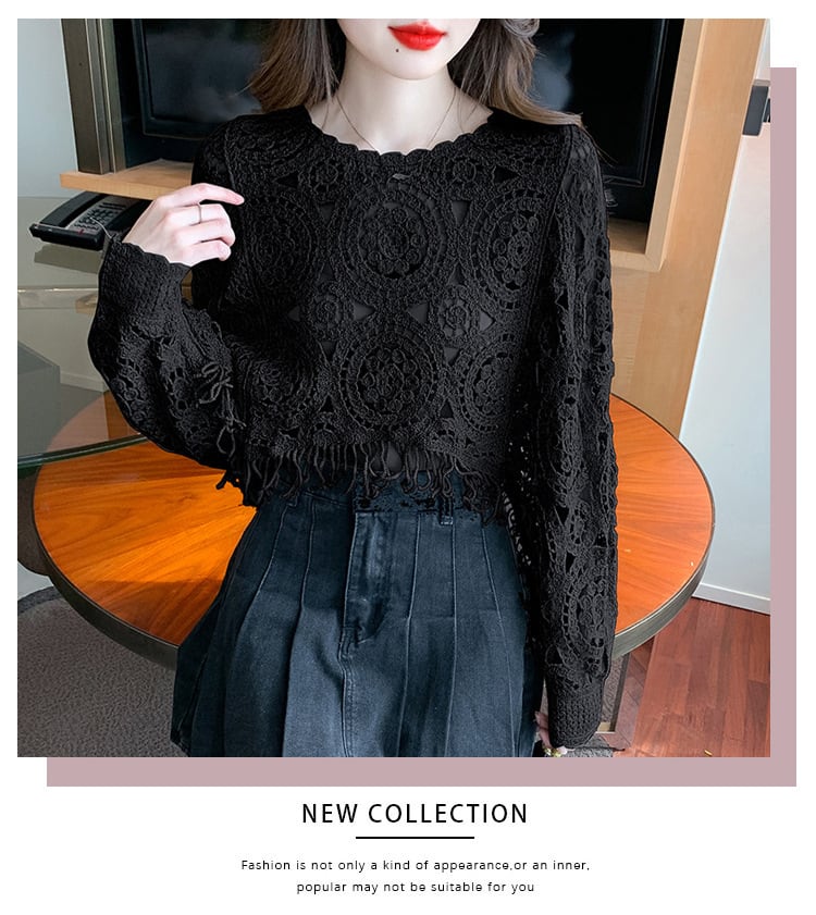 【tops】優しい雰囲気カットワークレーストップス　M17665