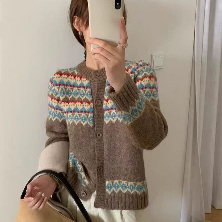【outer】ジャカードニットカーデ　M27424