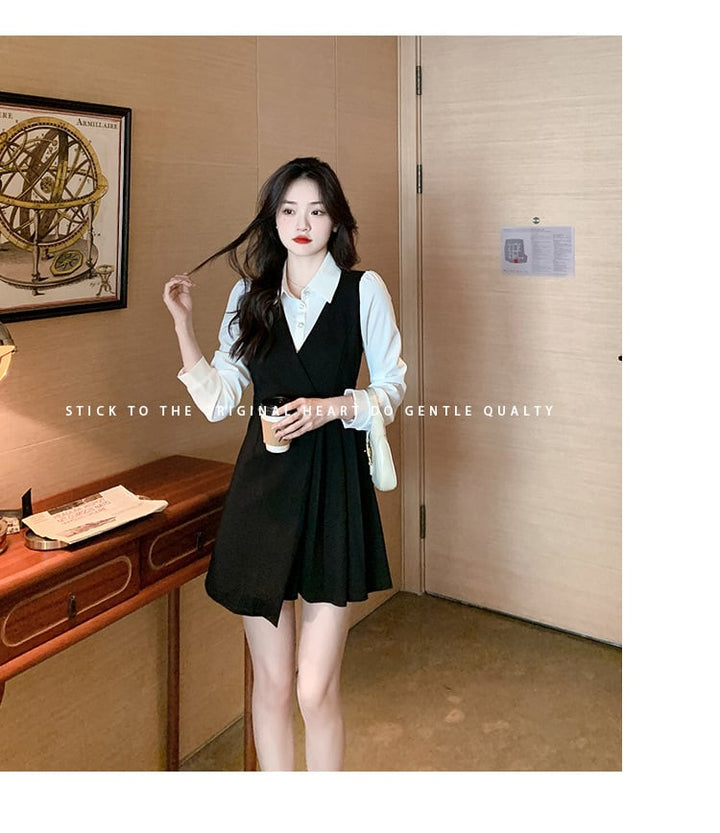 【dress】大人らしい ファッション切り替えワンピース　M17262