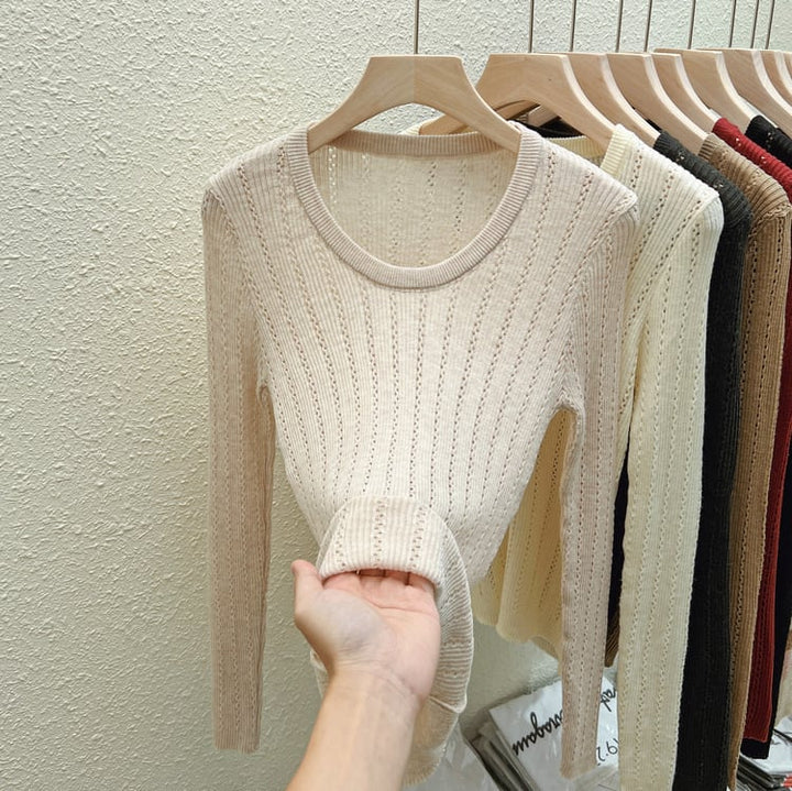 【tops】カットワークニットトップス　M26513