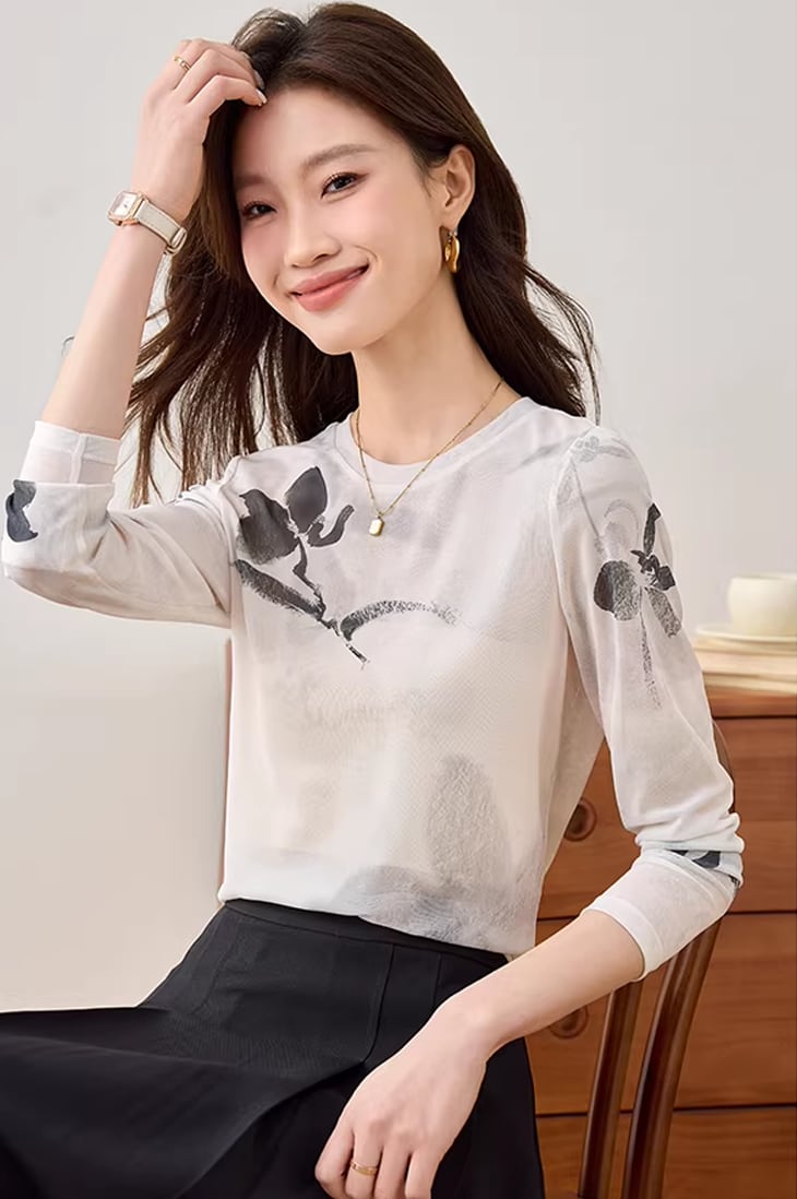 【tops】透け感トップス Q8230