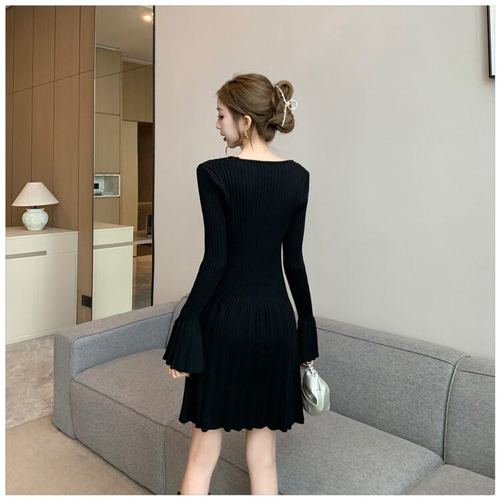 【dress】プリーツニットワンピース　M18856