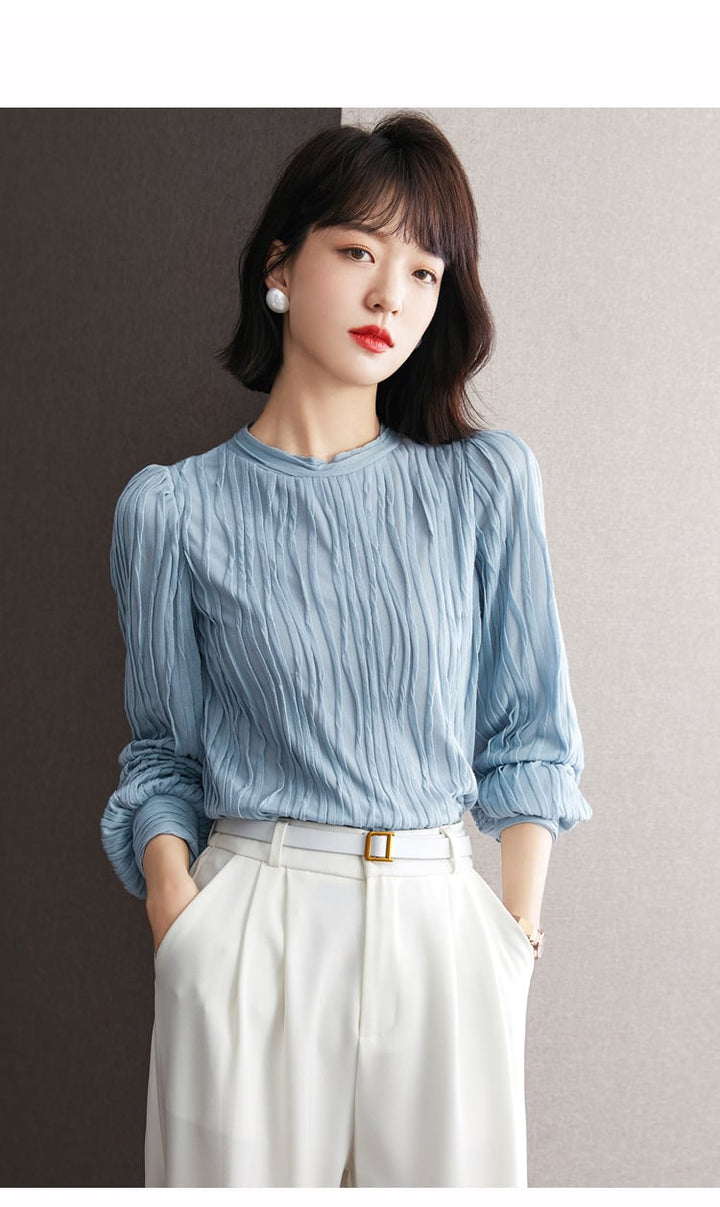 【tops】女子力アップエレガントOL、通勤シャツトップス　M17007