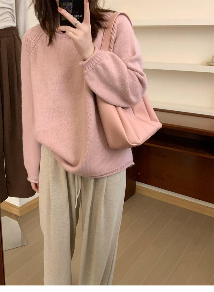 【tops】クルーネックニットセーター　M18672