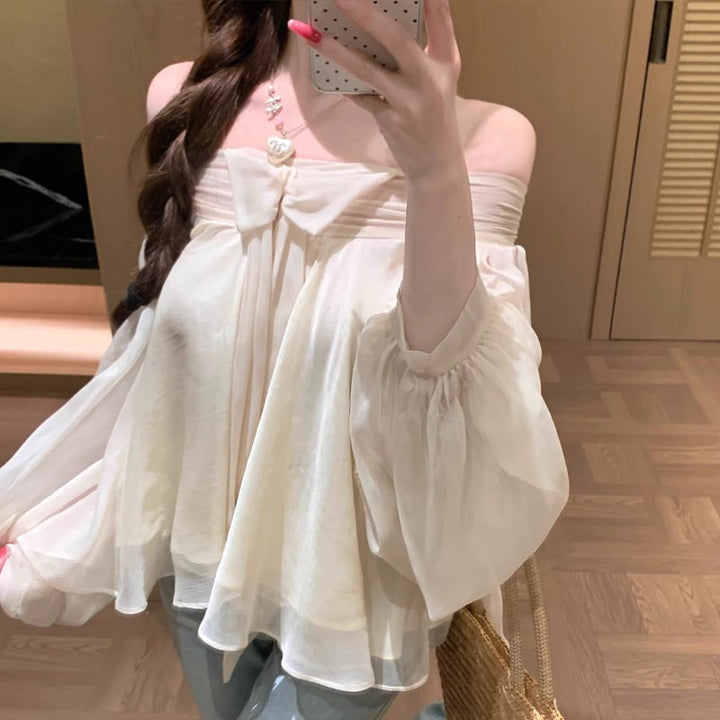 【tops】オフショルダーシフォントップス Q8367