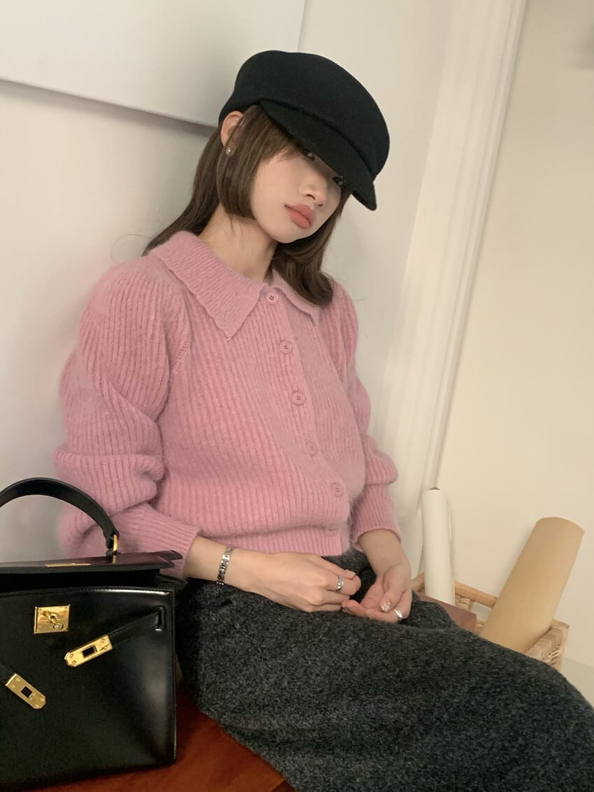 【outer】無地ニットカーデ　M26663