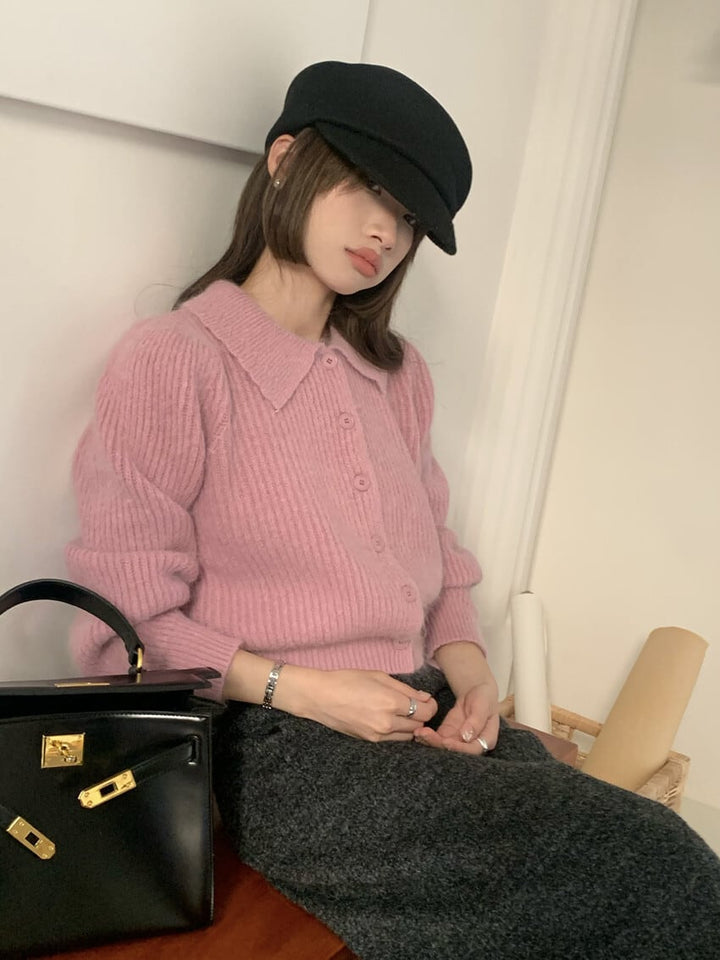 【outer】無地ニットカーデ　M26663