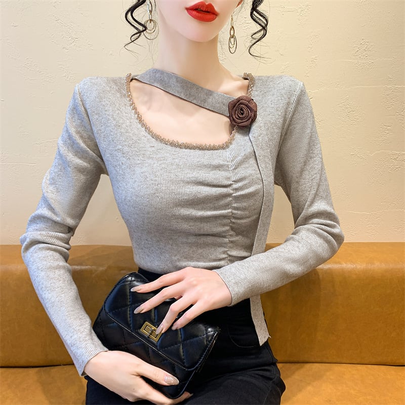 【tops】スリットニットトップス　M27822