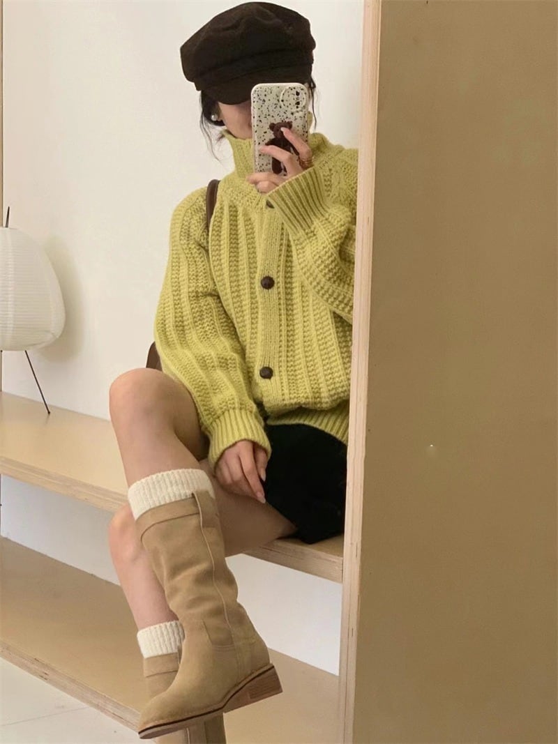 【outer】無地ニットカーデ　M26443